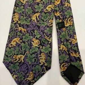Vintage Bottega Venetta Men's Monkey Silk Tie